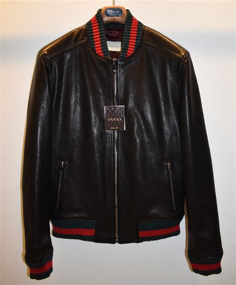 gucci leather jacket replica|gucci bomber jacket men's.